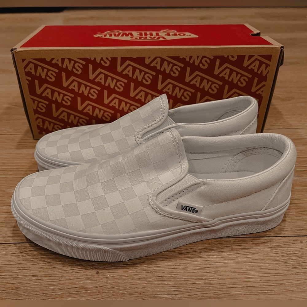 Vans Classic Slip-On Checkerboard True White